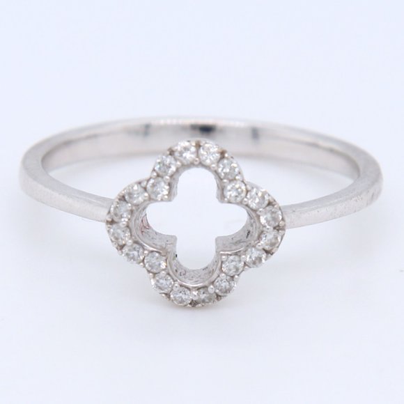Gorgeous White Gold approximate 0.16ctw Diamond open Ring